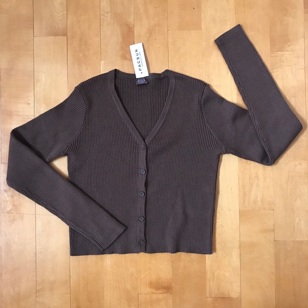 Brandy Melville Brown Shannon Sweater Cardigan NWT